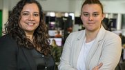 Nashua Gallagher (l.) und Emilie Rauschütz starteten am Dienstag bei Ringier... (Bild: zVg)