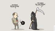 Diese Karikatur von Christoph Biedermann hat den 17'000 Besuchenden der Ausstellung im Berner Museum für Kommunikation am besten gefallen...   (Bild: zVg)