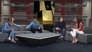 Gespräch mit der Moderatorin Kiki Maeder (r.): Die Abräumer von Digitec Galaxus im ADC-Studio bei «Blick TV»...             (Bild: Screenshot Blick TV) 