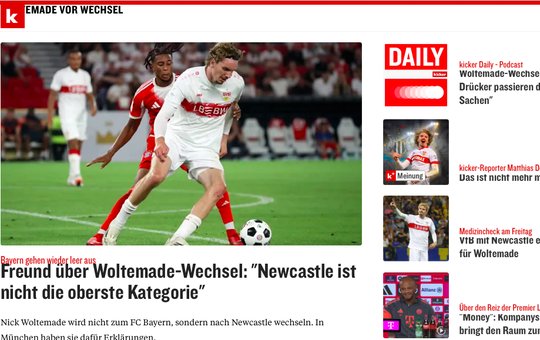Die Schweiz ist für das Fussball- und Sportmedium «kicker» ein «wichtiger strategischer Markt»... (Bild: Screenshot kicker.ch) 