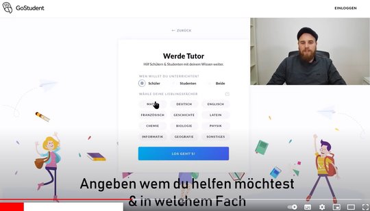 Ob Unterricht oder Bewerbung als Dozentin und Dozent: Bei «Go Student» läuft alles über den Bildschirm…   (Screenshot)