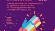 «Gemeinsame Power» für die Applaus-Aktion, um dem Pflegepersonal zu danken...