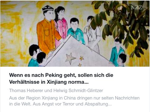 Qualitätsjournalismus Adieu: Die NZZ publiziert einen PR-Artikel für die Volksrepublik China ohne Kontexte und eins zu eins. (Screenshot KR)