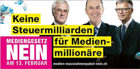 Das umstrittene Plakat mit dem ungefragt verwendeten Portrait von Peter Wanner (r.)...