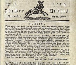 Erstausgabe der «Neuen Zürcher Zeitung»
