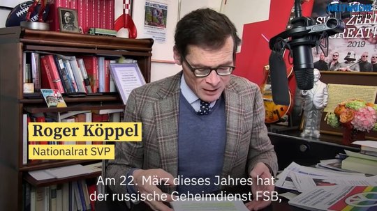Roger Köppel liest auf «Weltwoche Daily» aus dem vertraulichen Papier...          (Screenshot)