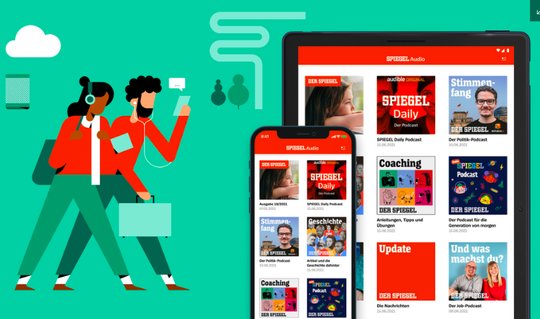Hören statt Lesen: «Spiegel» springt auf den Trend auf. (Bild © Spiegel)