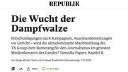 Serge Michel berichtet in der «Republik» unter anderem über «Opfer von Medienkampagnen seitens der Zeitungen oder Journalistinnen von Tamedia»...