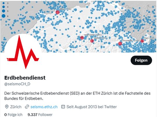 Die ETH Zürich müsste in Zukunft 42'000 Dollar pro Monat bezahlen, um weiter sofort über Erdbeben twittern zu können...             (Screenshot ETH)