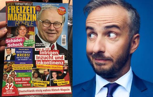 Der Satiriker Jan Böhmermann hat am Kiosk ein Heft mit dem Titel «Freizeit Magazin Royale» zwischen die Klatschpresse geschmuggelt...