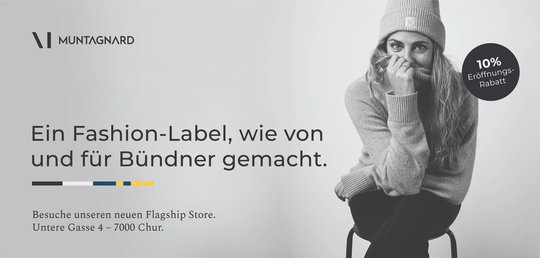 Mit einer zweiwöchigen Plakatkampagne will Muntagnard die Kundschaft nach Chur zu seinem neuen Flagship-Store locken... (Bild: zVg)