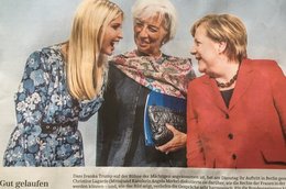Plaudern: Trump, Lagarde und Merkel