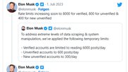 Der Zugriff auf Twitter wird erschwert. Elon Musk befürchtet, dass mit massenhaften Downloads illegal Daten gesammelt werden...   (Bild: Twitter)