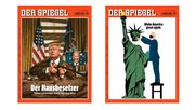 Banges Warten gab es nicht nur in den US-Wahlbüros. Auch in den Redaktionen gab es tagelange Unsicherheit. Beim «Spiegel» wurden deshalb zwei Titelbilder vorbereitet...