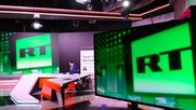 Seit Dezember ist der russische Auslandsender in Berlin on Air: Das Studio des Fernsehsenders Russia Today in Moskau. (Bild © rt.de.com)