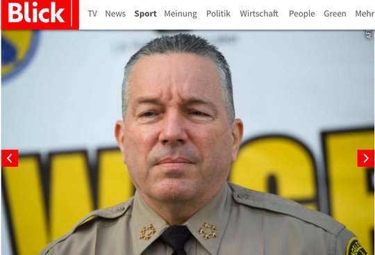 «Obersheriff» Alex Villanueva: Wer die Satire nicht erkenne, sei «selber schuld», verteidigte sich der «Blick» vergeblich. (Bild Screenshot blick.ch)