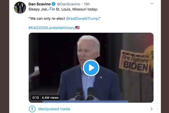 Im bearbeiteten Video wirkt es so, als ob Biden eine Wiederwahl von Donald Trump fordern würde...