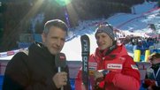 Von den Glückshormonen berauscht ist nicht nur der blutjunge Abfahrt-Weltmeister, sondern auch der gestandene SRF-Sportmoderator. (Bild Screenshot SRF)