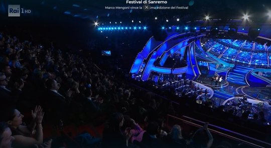 Das Festival della Canzone Italiana di Sanremo bescherte dem Sender Rai am Schlussabend eine Einschaltquote von rund 66 Prozent in der ersten Hälfte der Show...     (Screenshot Rai) 