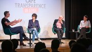 «Teilweise werden Dokumente ungerechtfertigt zurückgehalten»: Politologe Michael Hermann, Journalistin Stefanie Hablützel und alt Bundesrat Moritz Leuenberger on stage... (Bild: zVg)