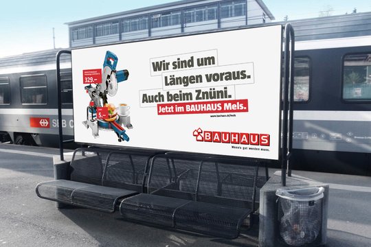 Die Agentur am Flughafen hat für Bauhaus mit grosser Kelle angerichtet...            (Bild: zVg)