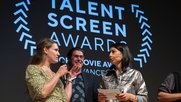 Short Movie Jurymitglieder Olga Dinnikova (l.) und Michael Steiner an der Award-Night im Zürcher Volkshaus. (Foto: Luan Menezes)