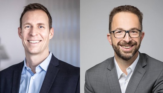 Stefan Wabel (l.) vertritt neu den Verband Schweizer Medien, Thierry Kunstmann repräsentiert Médias Suisse im Verwaltungsrat...