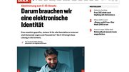 Der zwei Monate vor der E-iD-Abstimmung publizierte Artikel sorgte schon im Netz für Protest wegen Schleichwerbung... (Bild: «Blick»-Screenshot)