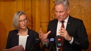 Eine nur sechsköpfige Arbeitsgruppe soll Licht ins Dunkel bringen: Die beiden Vorsitzenden der GPKs: Prisca Birrer-Heimo (Nationalrat) und Matthias Michel (Ständerat) (Bild Screenshot Youtube)