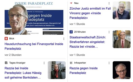 Razzia fand vor zwei Wochen im Büro von «Inside Paradeplatz» und bei Lukas Hässig an der Privatadresse statt: «Die Hausdurchsuchungen verliefen ohne Zwischenfälle.»