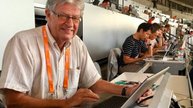 Seit 60 Jahren Stammgast auf den Medientribünen. Peter A. Frei an den Leichtathletik-Europameisterschaften 2018 in Berlin... (Bild zVg / PD AIPS)