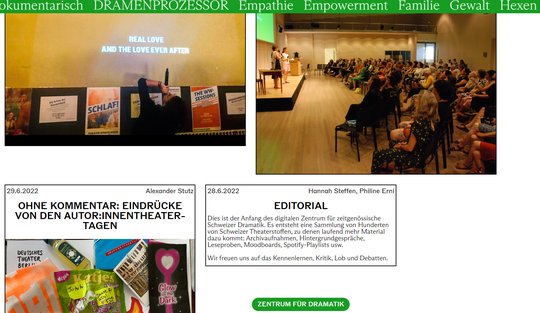 Auf der Website der Winkelwiese entsteht eine Sammlung von Hunderten von Schweizer Theaterstoffen: Archivaufnahmen, Hintergrundgespräche, Leseproben...   (Screenshot) 