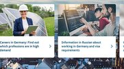 Auf der Webseite «Make it in Germany!» können sich Fachleute aus Russland informieren…          (Screenshot)