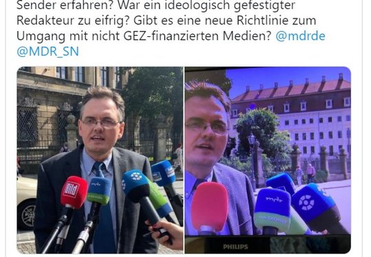 Das Logo von Bild TV wurde beim MDR «aus ästhetischen Gründen» retuschiert…. 